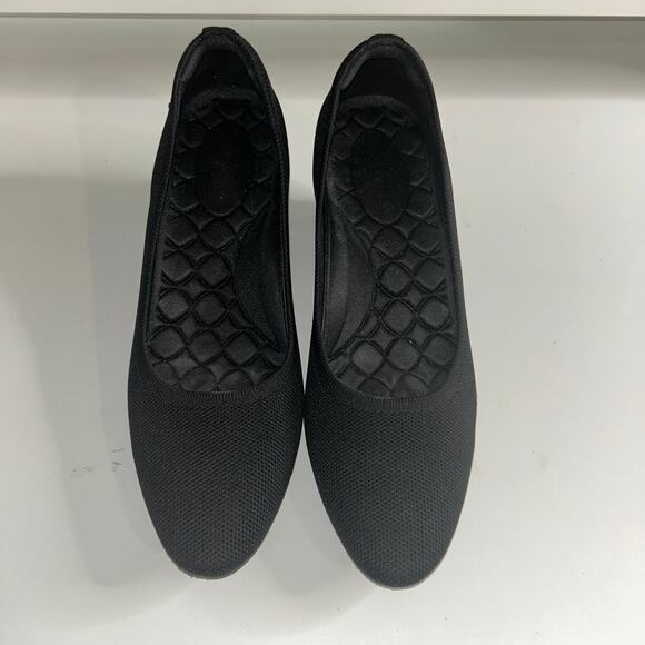 Vivaia Women’s Black Knit Wedge Pumps Size 41.5 US 10 Eco Friendly Heel Shoes - Picture 1 of 7